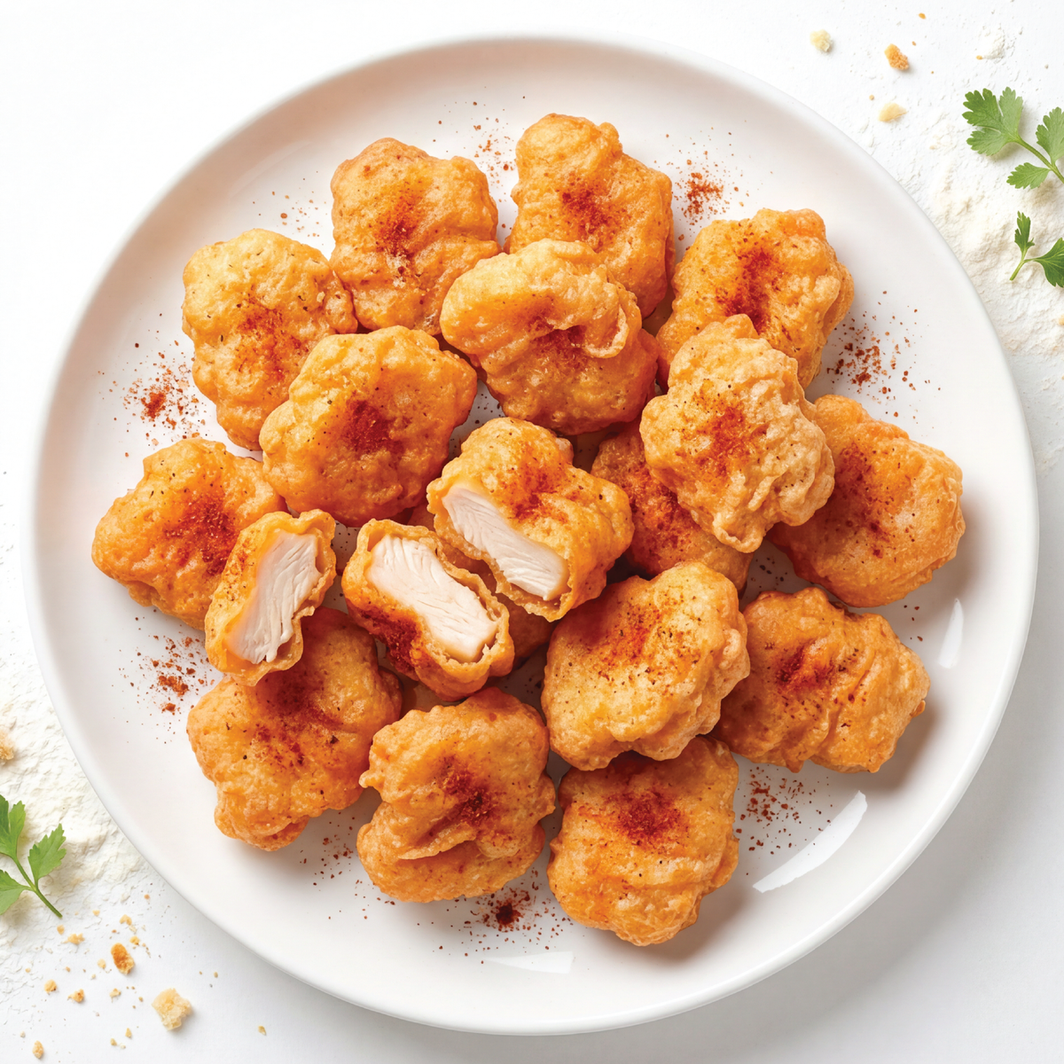 Spicy Tempura Chicken Nugget/Nuget Ayam Tempura Pedas (1kg) Harumi Signature Fully Cooked