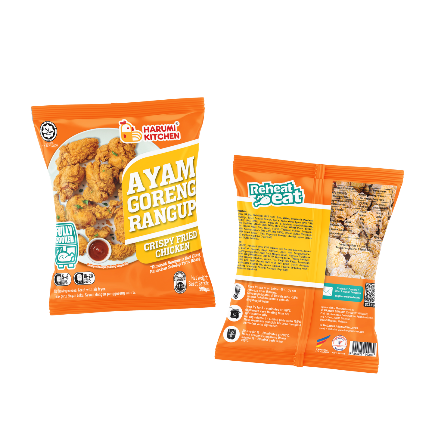 Ayam Goreng Rangup/Cripsy Fried Chicken (500gm) Harumi Kitchen Fully Cooked