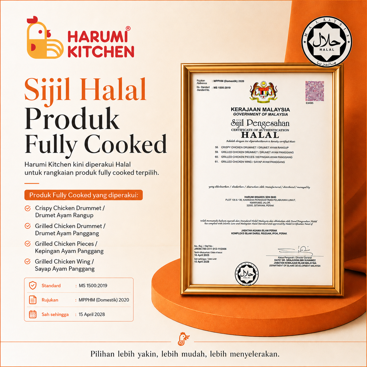 Drumet Ayam Panggang/Grilled Chicken Drumettes (500gm) Harumi Kitchen Fully Cooked