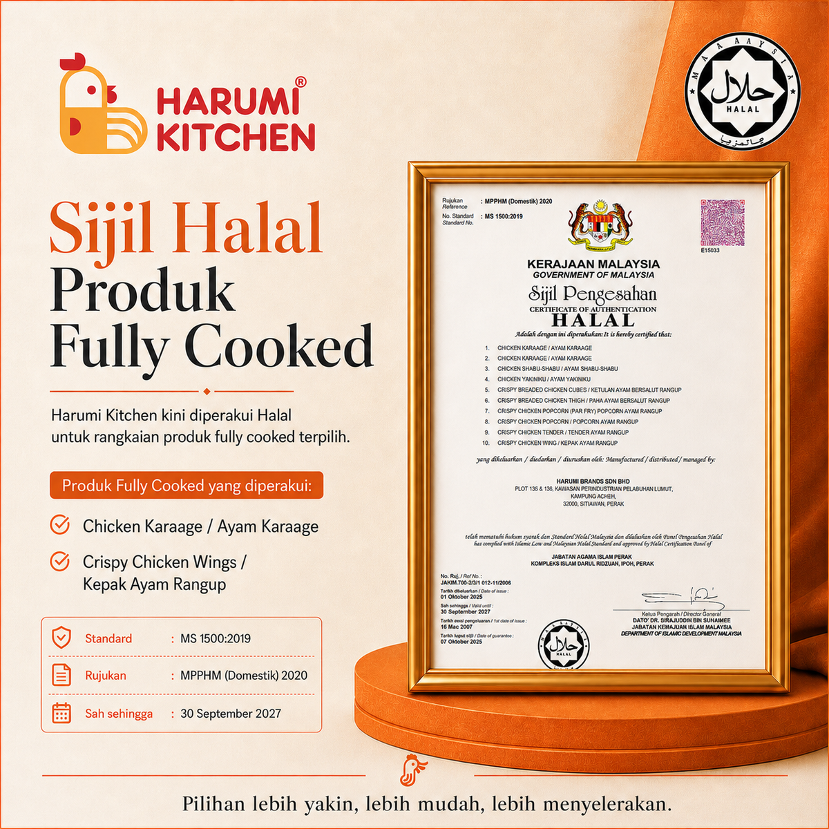Kepak Ayam Rangup/Crispy Chicken Wings (500gm) Harumi Kitchen Fully Cooked