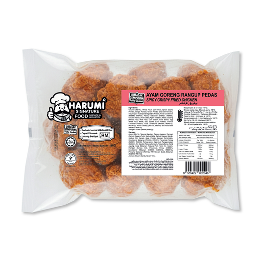 Spicy Crispy Fried Chicken/Ayam Goreng Rangup Pedas (1kg) Harumi Signature Fully Cooked